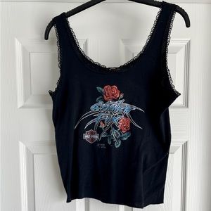 RARE Harley Davidson Scooter Fox Tank Lace Trim